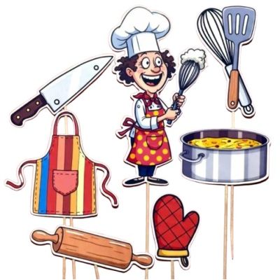 Zápich Kochbuchpapier-Set 7-teilig