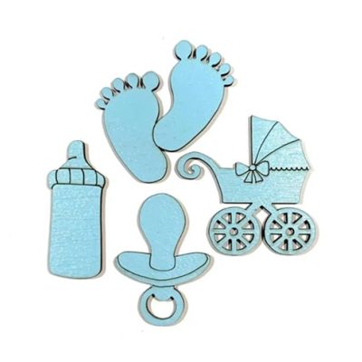Babyset für einen Jungen - Beine, Kinderwagen, Schnuller und Flasche