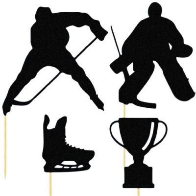 Stanzer - Hockey-Papiersilhouetten 4er-Set