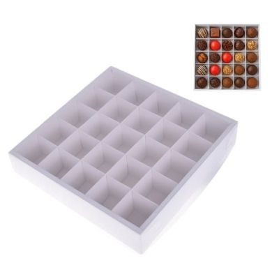 Pudełko na 25 muffinek/pralin, białe