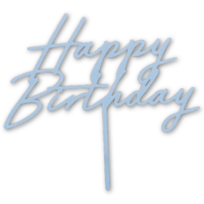 Stempel Happy Birthday blau Acryl