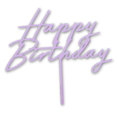Stempel Happy Birthday lila Acryl