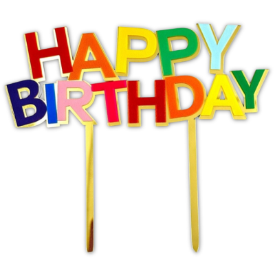 Happy Birthday goldfarbene Acrylgravur