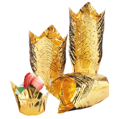 Złote kieliszki tulipanowe 50 szt.