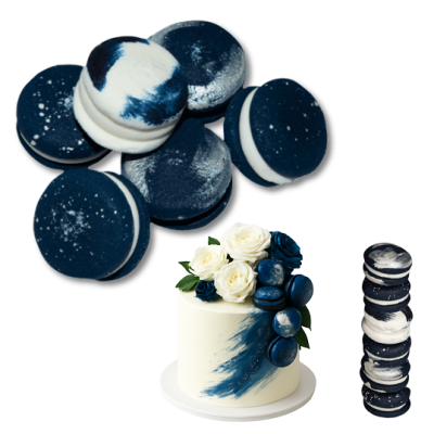 Zuckerblaue Makronen 6 Stück