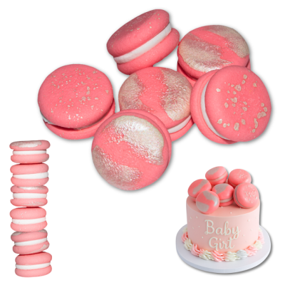 Rosa Zuckermakronen 6 Stück