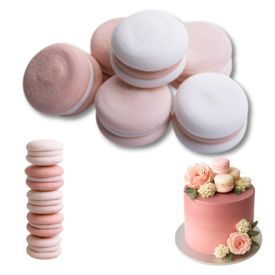 Zuckermakronen weiß und rosa 6 Stück