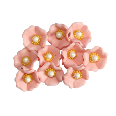 Malvenblüte rosa-gold 2,5 cm 10 St