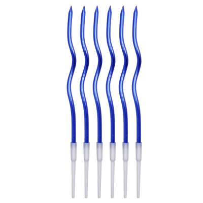 Blaue Wellenkerze 6 Stk