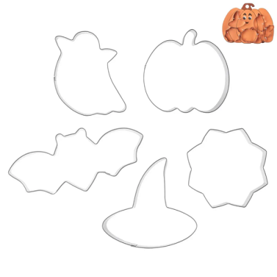 Zestaw 5 foremek do ciastek na Halloween ze stali nierdzewnej