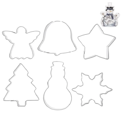 Zestaw 6 foremek do ciastek w kształcie bałwana ze stali nierdzewnej