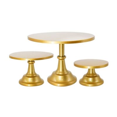 Stojak na ciasto metalowy złoty 3 szt.