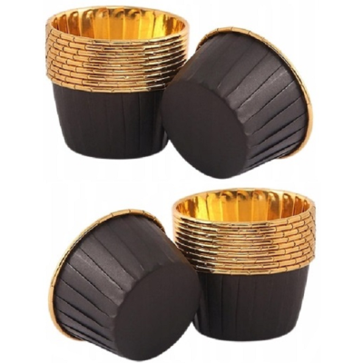 Kubki papierowe czarno-złote 20 szt.