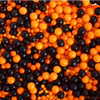 Halloween-Streusel, schwarz und orange, 50g