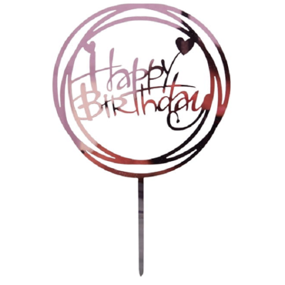 Happy Birthday Kreis Gravur Roségold Acryl