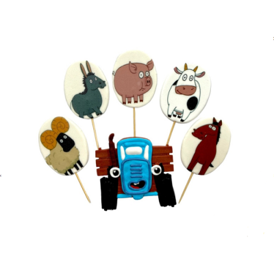 Traktor und Süßigkeitentiere 2D