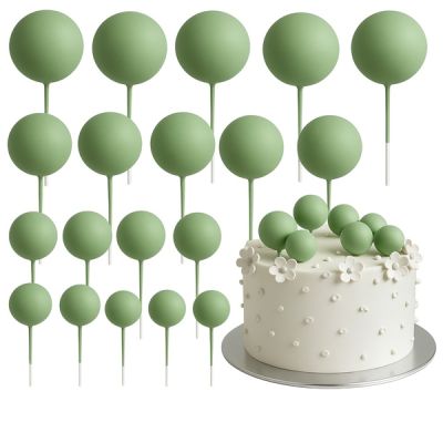 Zápich guličky zelené matné 20 ks