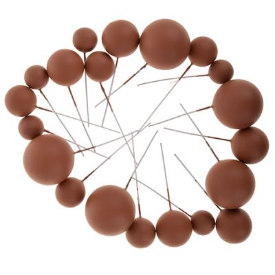 Mortise beads brown matte 20 pcs