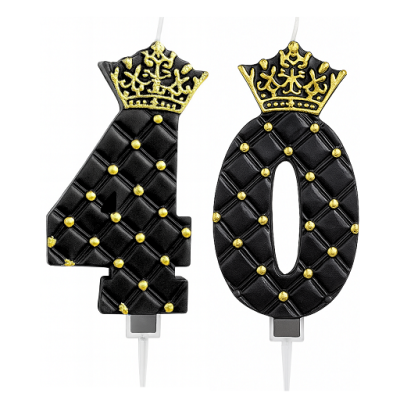 Cake candle black no.40