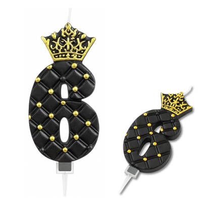 Cake candle black no.6