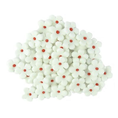 Mini fehér virág rózsaszín középpel 45 db