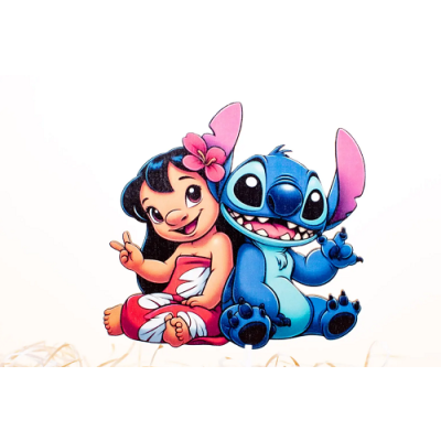 Zápich Lilo a Stich dřevo 10,5 x 11 cm