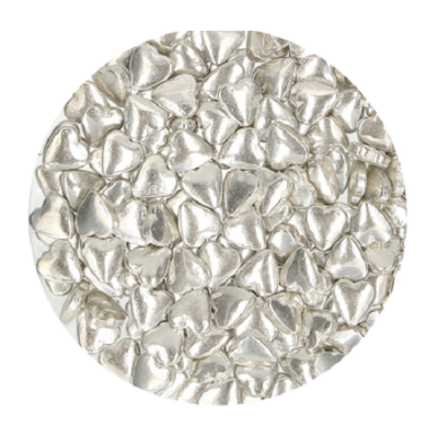 Posypka srebrne serca 80g