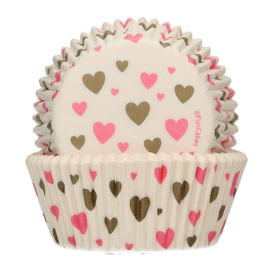 Paper cups with hearts 48 pcs