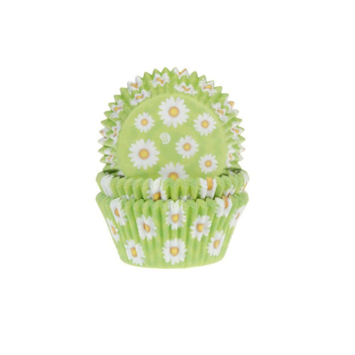 Košíčky papírové zelené se sedmikráskami 48 ks