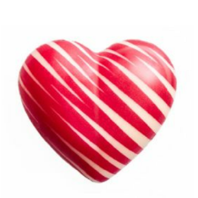 Weiße Schokoladenherzen mit Streifen, 14 Stück