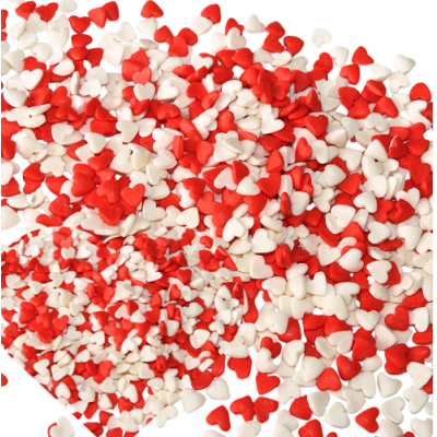 Sprinkle hearts red shiny mini 5 mm 30g