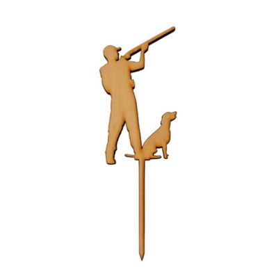 Zápich - poľovník so psom drevo