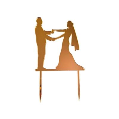 Gravur „Tanzende Frischvermählte“ Gold Acryl