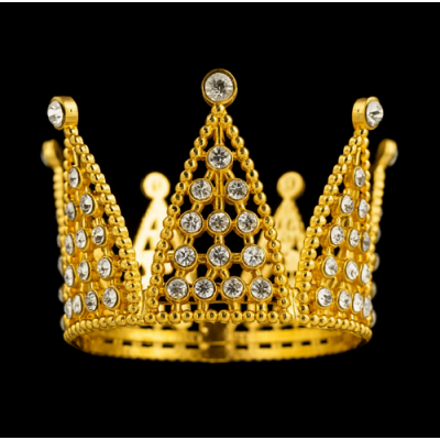 Goldene Krone mit Strasssteinen, Durchmesser 7 cm