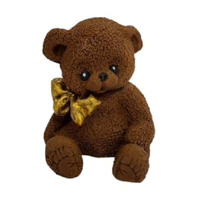 Großer Teddybär mit goldener Schleife