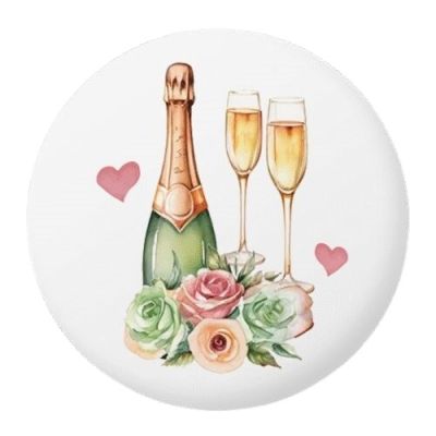 Pusinky biele so šampanským a pohármi 12 ks