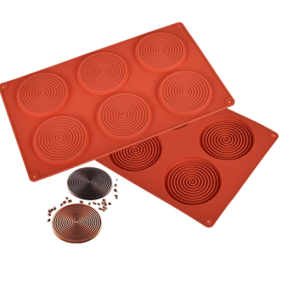 Szilikon forma körök spirállal 6 db