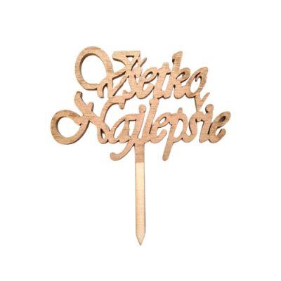 Zápich Všetko najlepšie drevo zlatá farba (8)