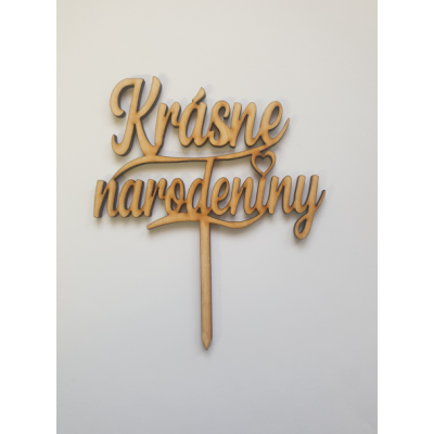 Zápich Krásne narodeniny s mini stdiečkom drevo