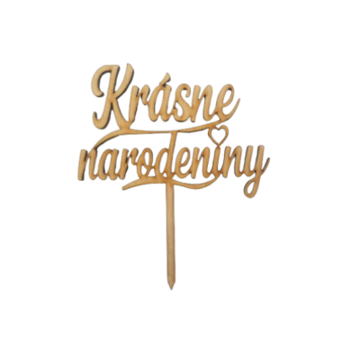 Zápich Krásné narozeniny s mini stdíčkem dřevo