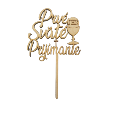 Pierwsza Komunia Święta z kielichem drewnianym IHS