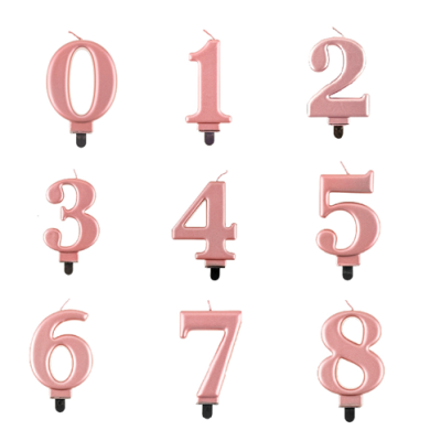 Świeca w kolorze różowego złota nr 0 - 8