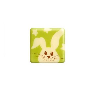 Dekoracja czekoladowa zielony królik 12 szt.