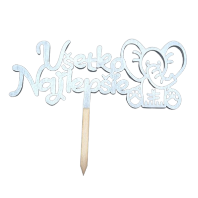 Dombornyomás „Happy Birthday” elefántfával, ezüst színben