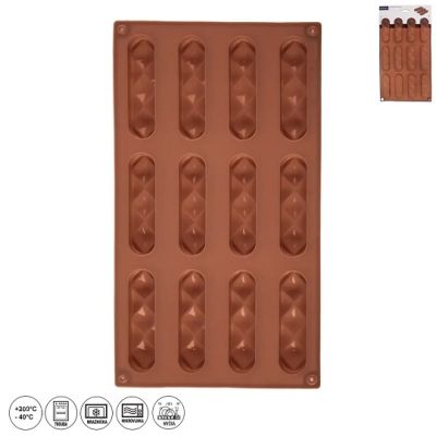 Silikonowa forma do batoników z wzorem 12 szt.