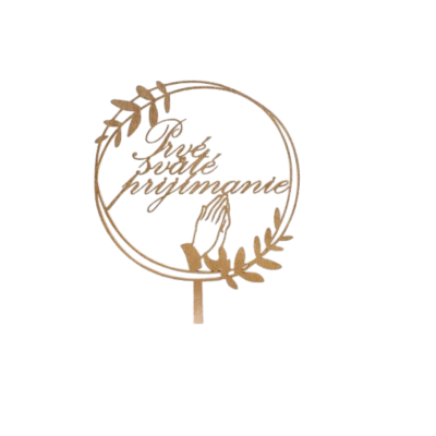 Engraving First Holy Communion and hands in a circle wood