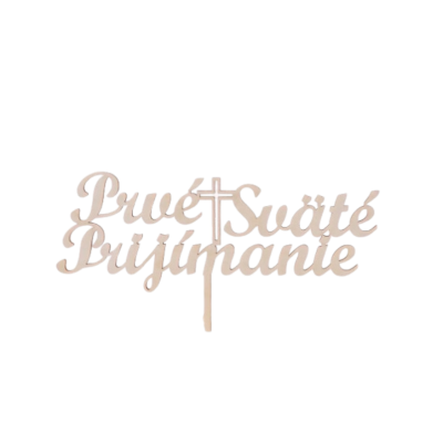 Pierwsza Komunia Święta z drewnianym krzyżem