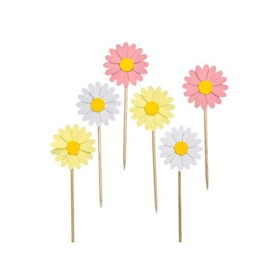 6 db-os kivágott virágok vegyes színekkel