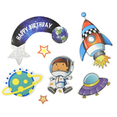 Zápich vesmír - kosmonaut, raketa 7 ks