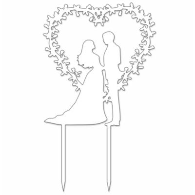 Engraving - newlyweds and laurel heart
